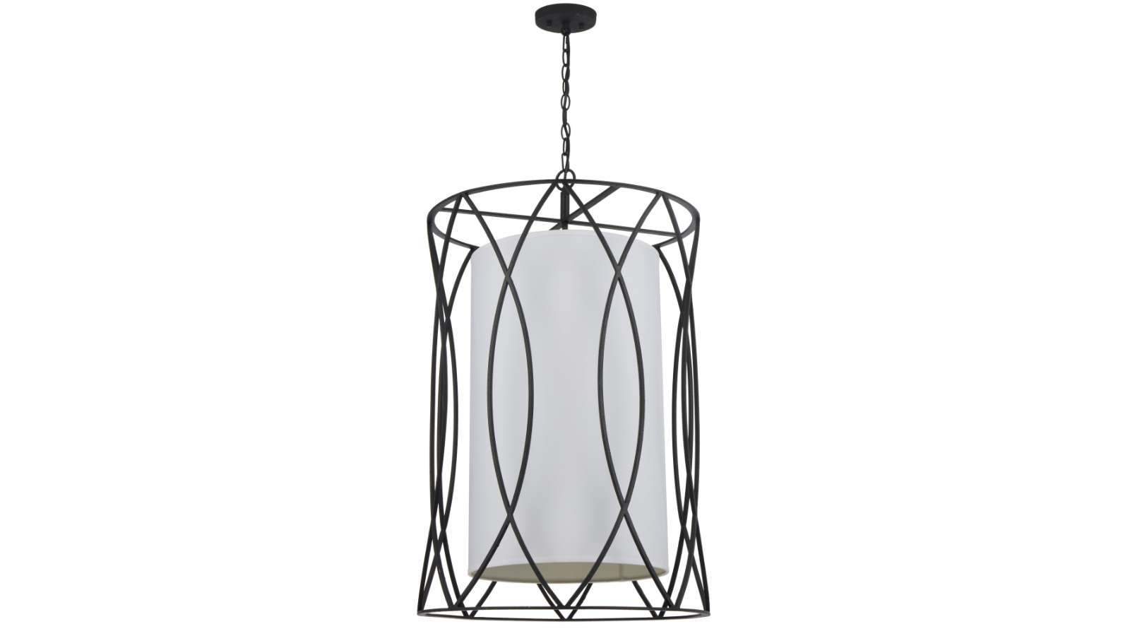Pretty & Practical Black Sienna Textured 8-Light Pendant with Chain