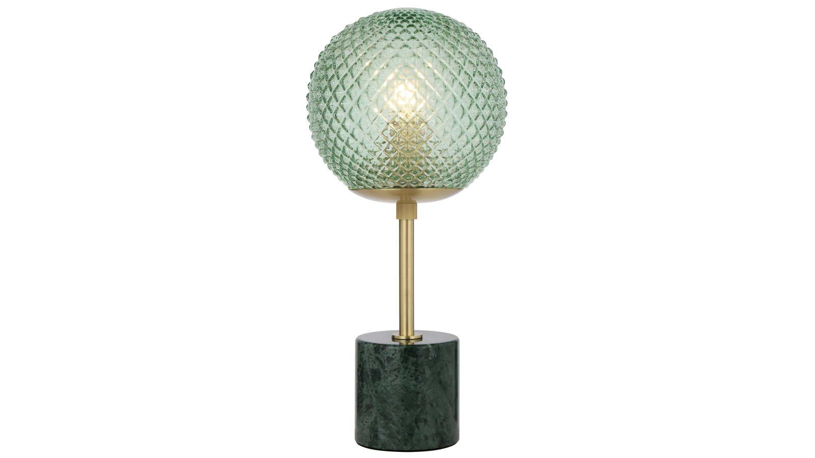 Pretty & Practical Grace Green Marble and Green Glass Table Lamp