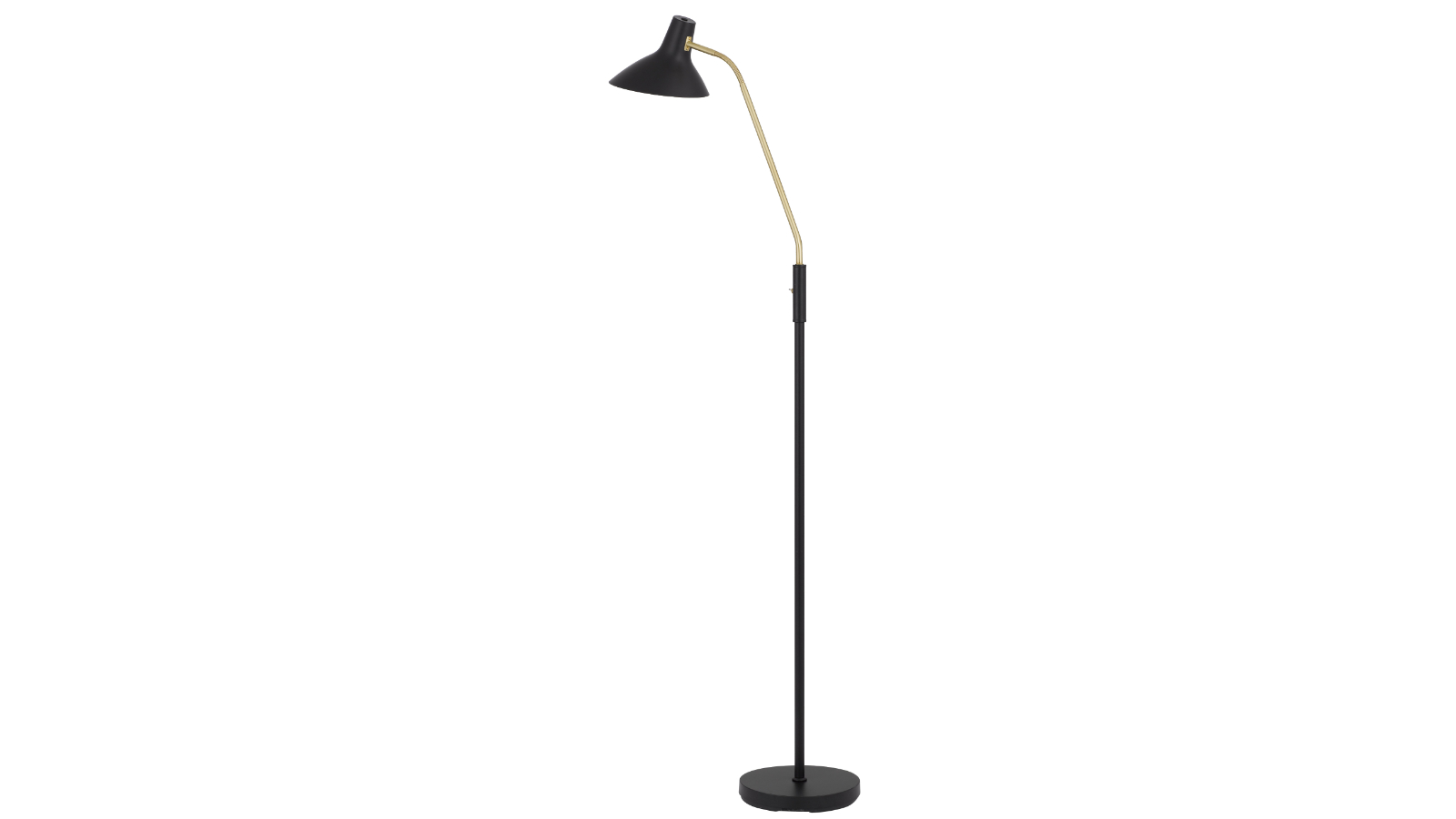 Pretty & Practical Solville Black Brass Floor Lamp with Rocket Switch and Adjustable Height
