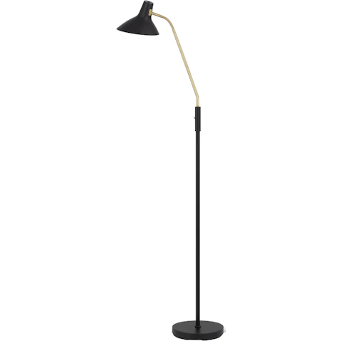 Pretty & Practical Solville Black Brass Floor Lamp with Rocket Switch and Adjustable Height