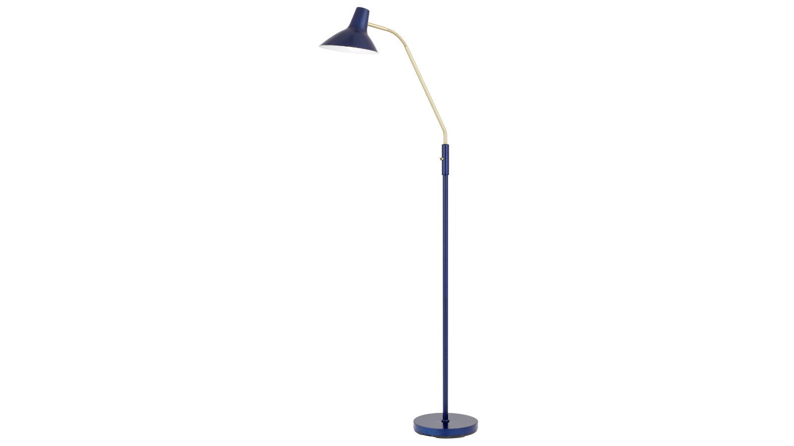 Pretty & Practical Bellaville Blue Brass Floor Lamp with Rocket Switch and Modern Style