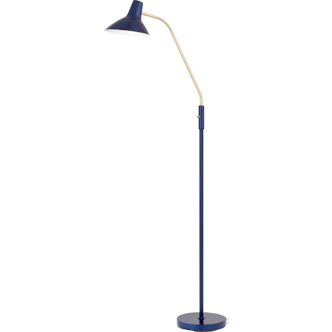 Pretty & Practical Bellaville Blue Brass Floor Lamp with Rocket Switch and Modern Style