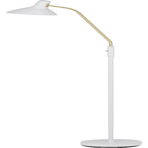Pretty & Practical Bellastone White Floor Lamp with Brass Matt Trim and Rocket Switch