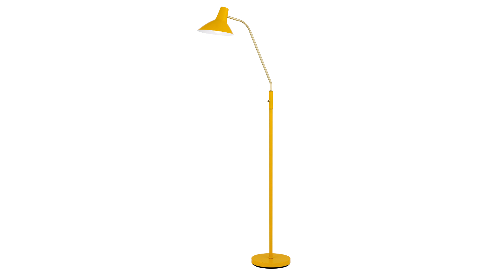 Pretty & Practical Rivashade Yellow Brass Floor Lamp with Rocket Switch and Modern Design