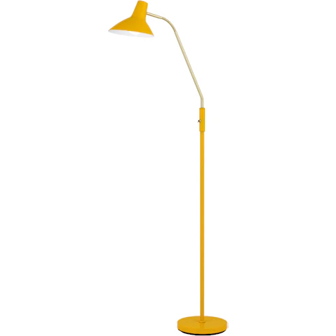 Pretty & Practical Rivashade Yellow Brass Floor Lamp with Rocket Switch and Modern Design