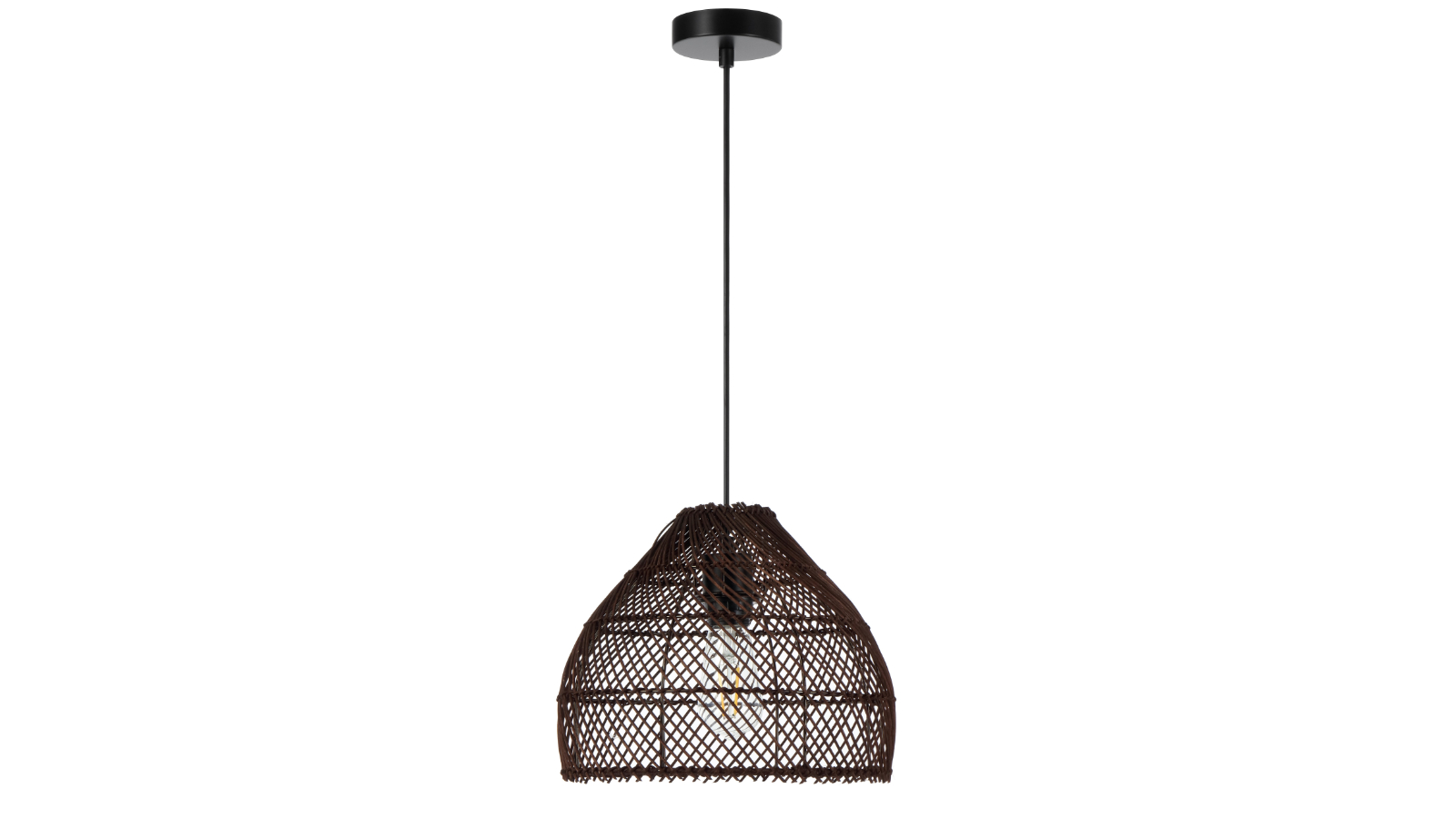 Pretty & Practical Bellaton Brown Rattan Pendant with 1.5metre Cable and Rustic Style