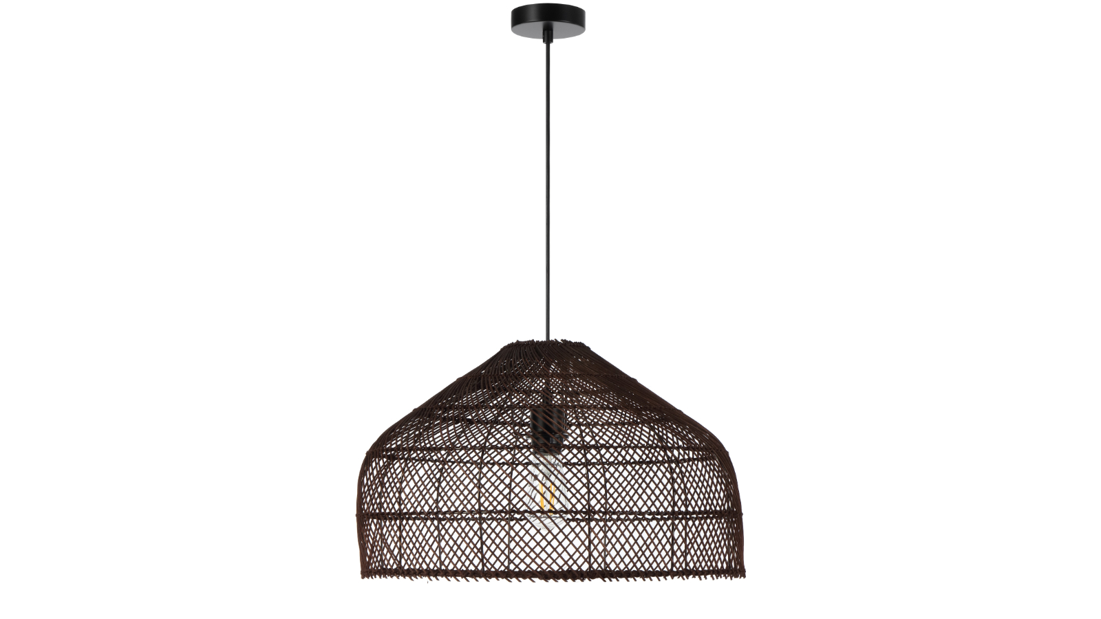 Pretty & Practical Teralux Adjustable Brown Rattan Pendant with 50W E27 Max Bulb