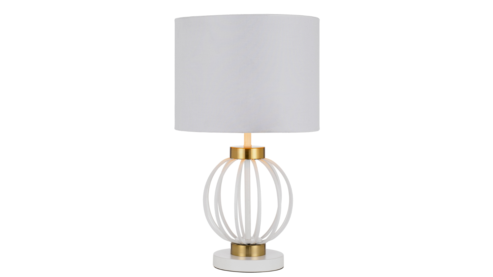 Pretty & Practical Solform Table Lamp with Antique Gold Base for Elegant Space - White