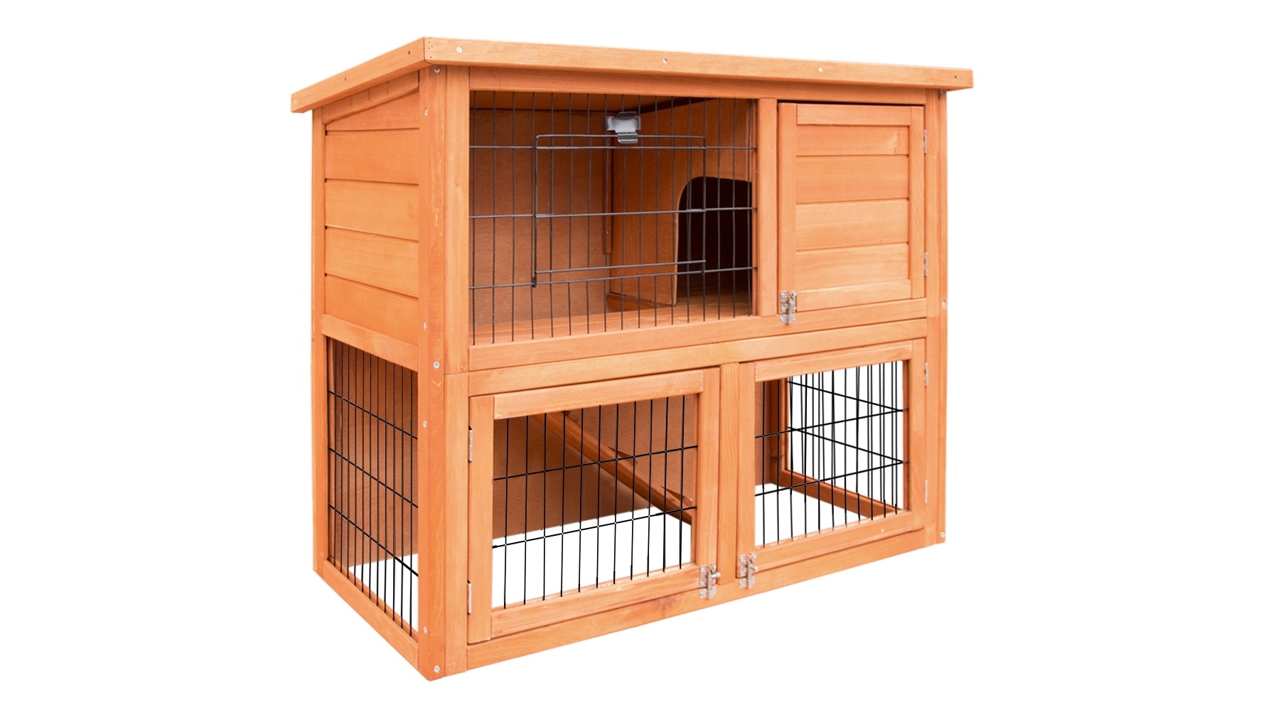 i.Pet 93cm Tall Wooden Pet Coop Rabbit Hutch - Natural