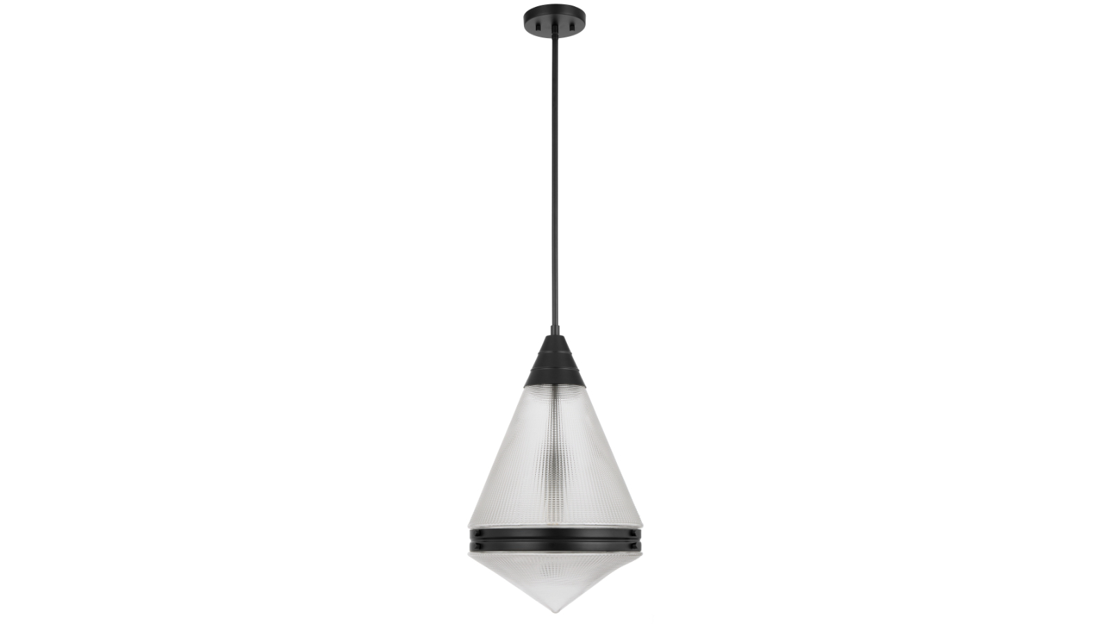Pretty & Practical Cantowood Black Matte One-Light Pendant with Clear Glass Shade