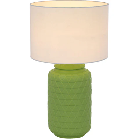 Pretty & Practical Rivashade Green & White Ceramic Table Lamp