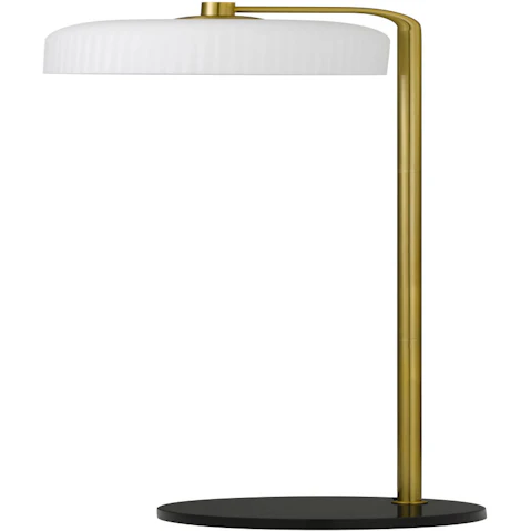 Pretty & Practical Vitaline Black Marble and Gold Floor Lamp with Opal Matt Glass Shade Accent