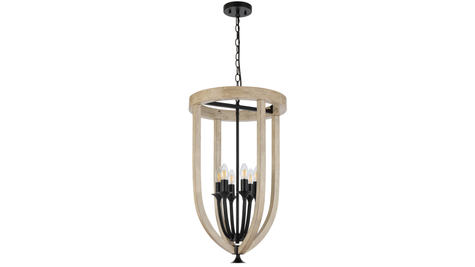 Pretty & Practical Zanoshade Black Timber 6-Light Pendant