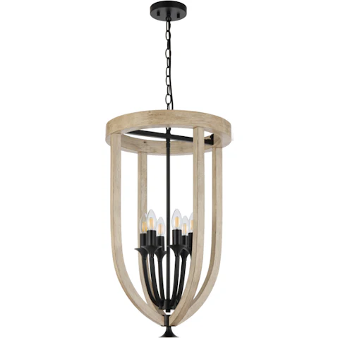 Pretty & Practical Zanoshade Black Timber 6-Light Pendant