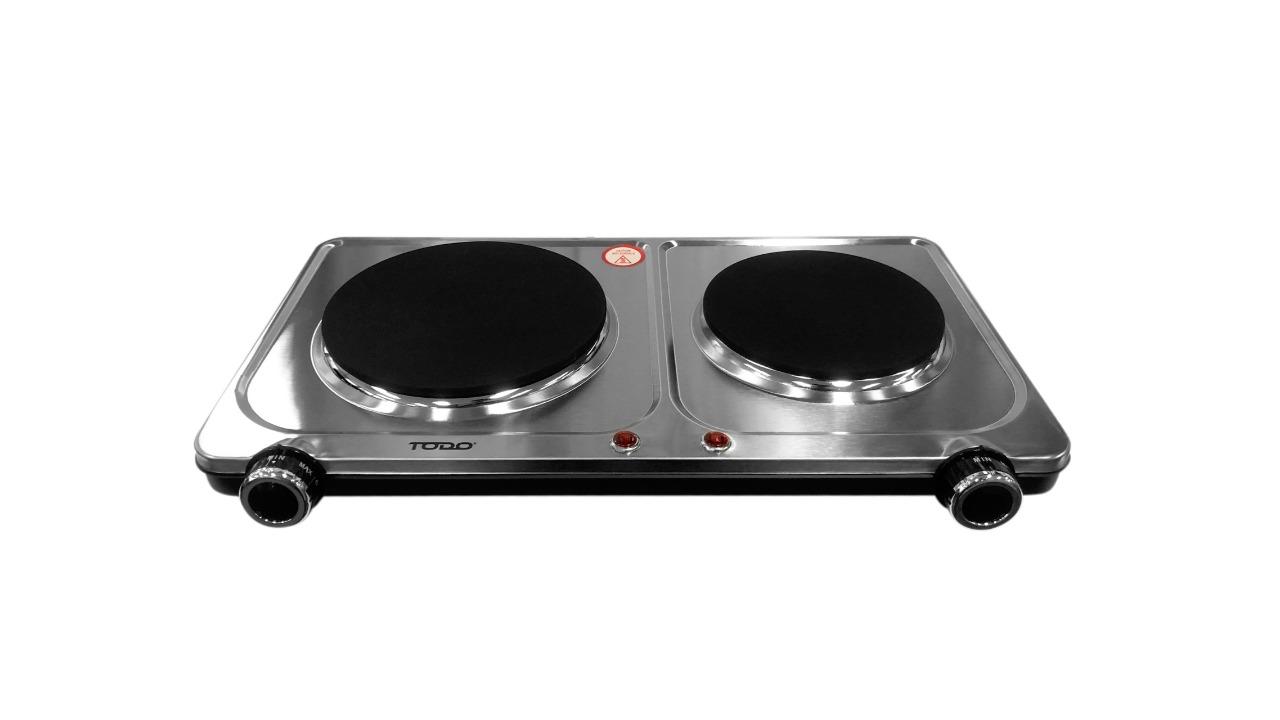 TODO 2250W Stainless Steel Dual Plate Electric Cooktop