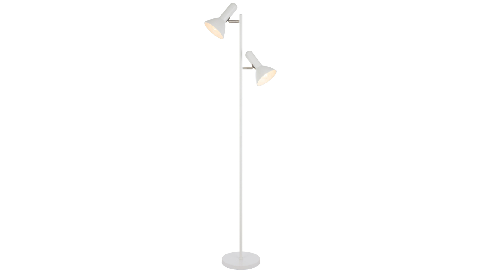 Pretty & Practical Zanomont White 2-Light Floor Lamp with Adjustable Headlight