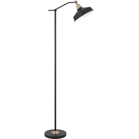 Pretty & Practical Trieste Black Brass Floor Lamp with Foot Switch for Modern Interior Style