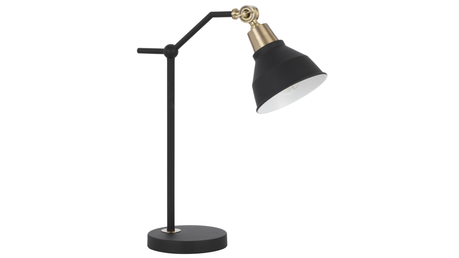 Pretty & Practical Reggio Black Brass Table Lamp with Inline Switch