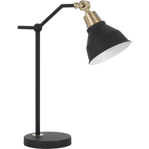 Pretty & Practical Reggio Black Brass Table Lamp with Inline Switch