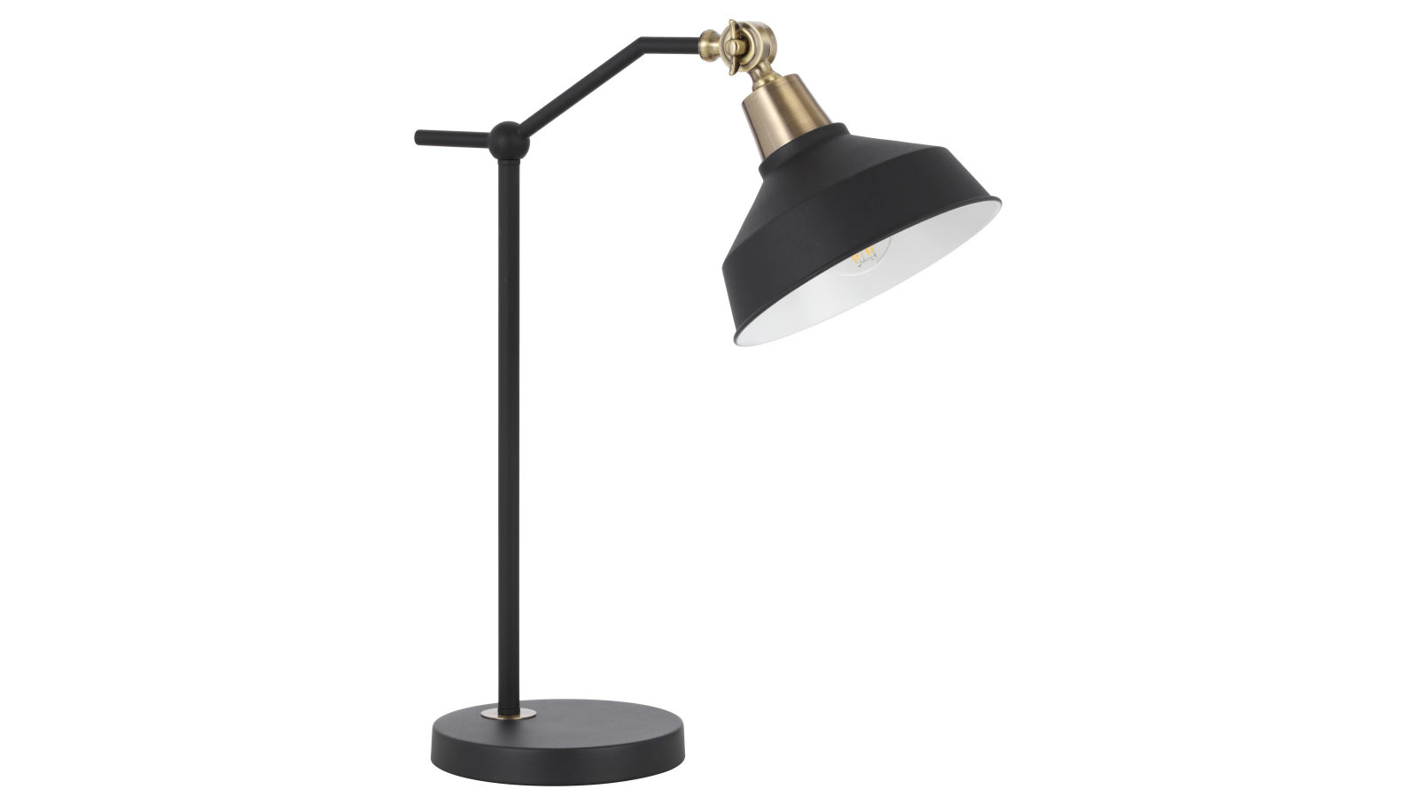 Pretty & Practical Catania Black Brass Table Lamp with Inline Switch