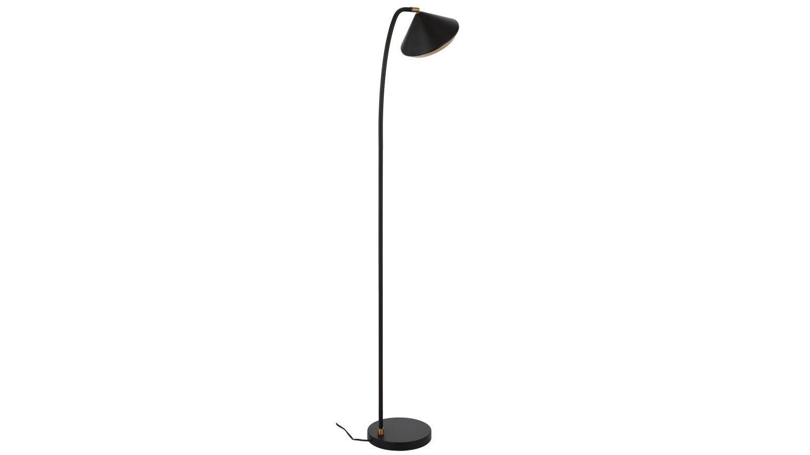 Pretty & Practical Catanzaro Black Yellow Brass Floor Lamp with Foot Switch for Modern Homes