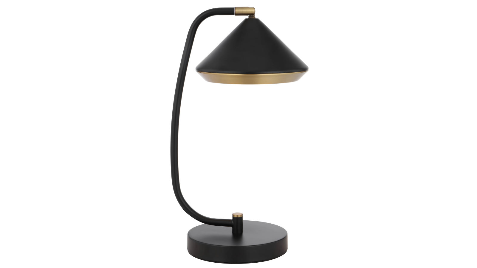 Pretty & Practical Savona Black Yellow Brass Table Lamp with Inline Switch