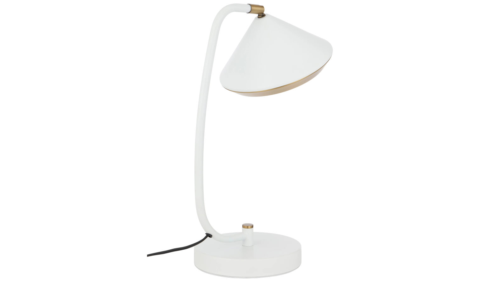 Pretty & Practical Ancona White Yellow Brass Table Lamp
