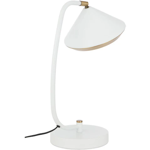 Pretty & Practical Ancona White Yellow Brass Table Lamp