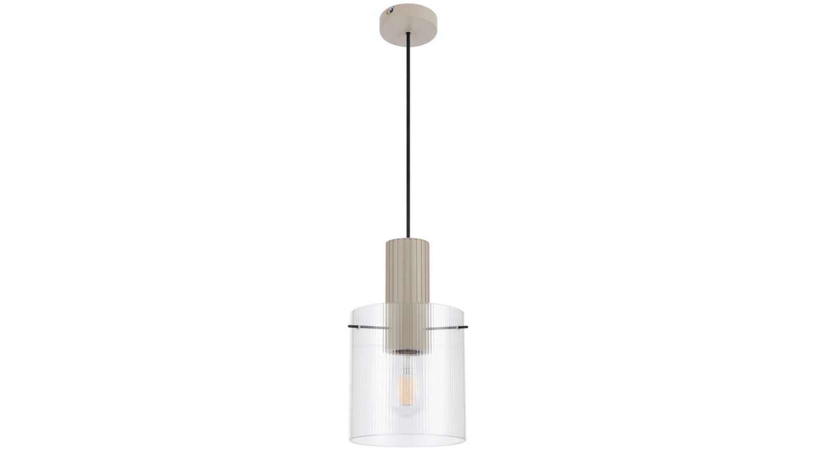 Pretty & Practical Odense Compact Grey Pendant with Clear Shade