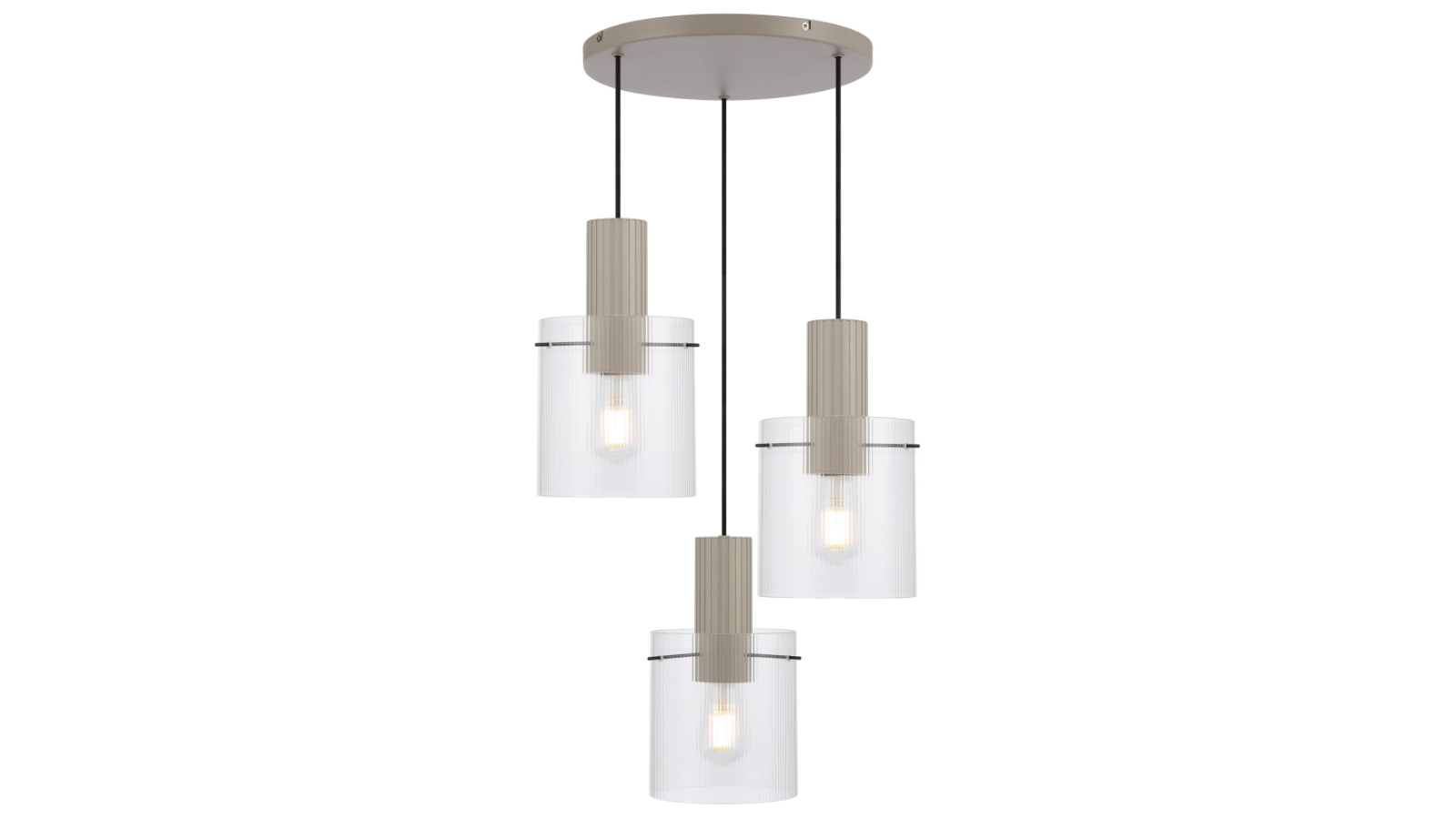Pretty & Practical Copenhagen Modern Grey Pendant Light with Clear Shade