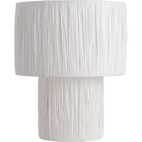Pretty & Practical Lincoln White Raffia Shade Lamp