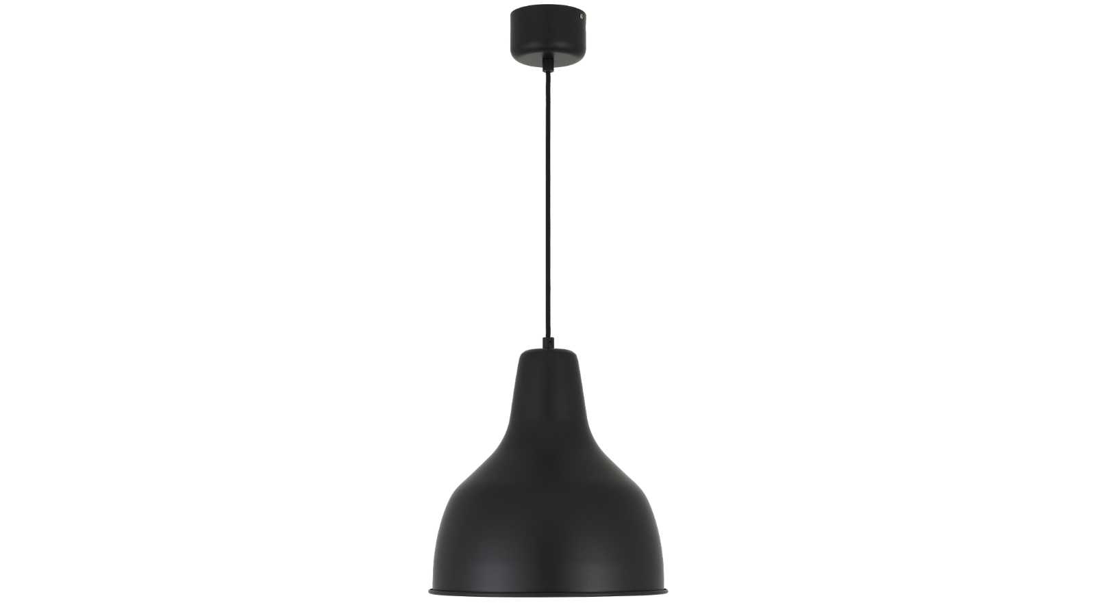 Pretty & Practical Ivory Black Satin Pendant Lamp with 2metre Cable