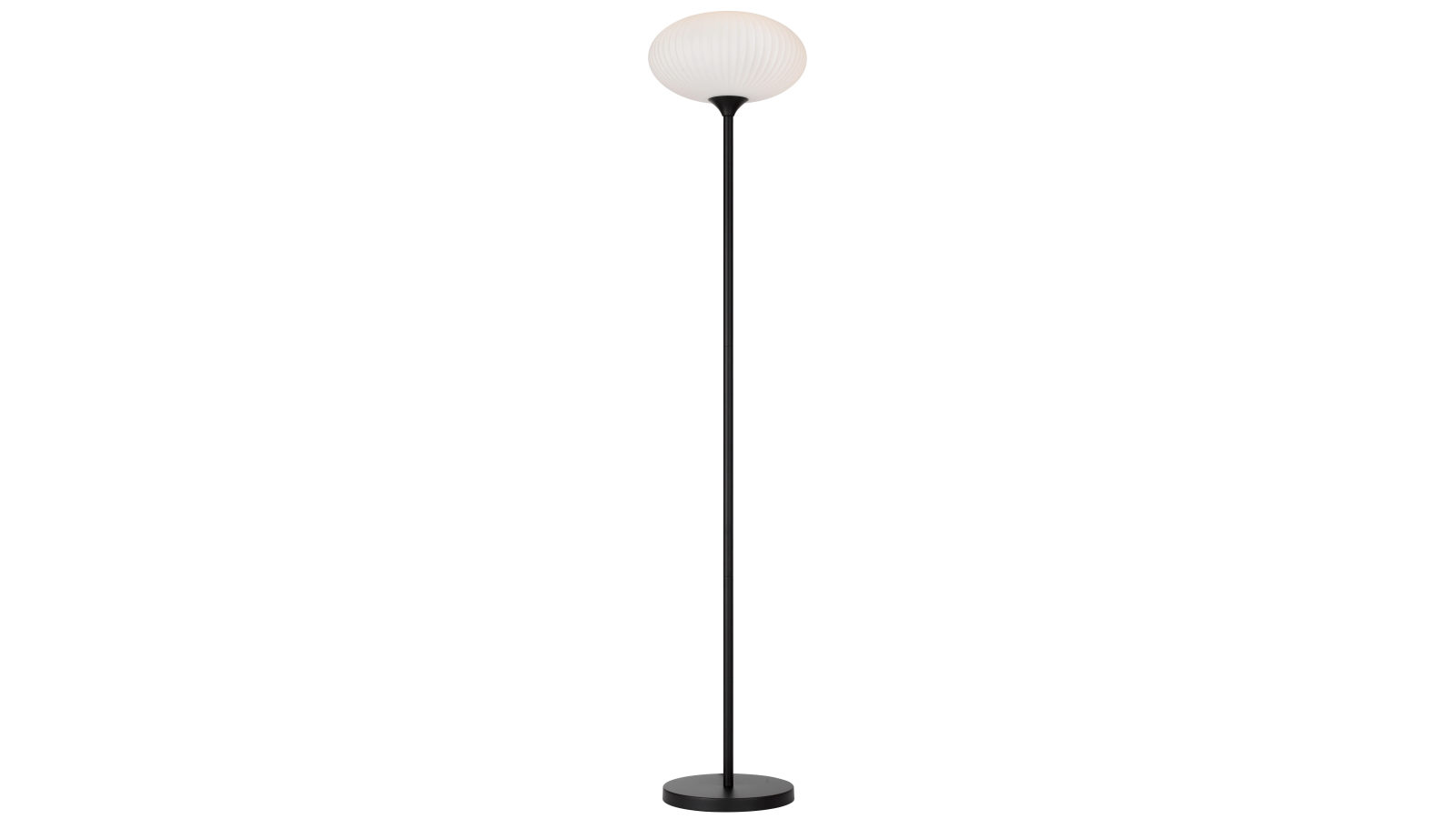 Pretty & Practical Aurora Black Matte Floor Lamp with Foot Switch and Opal Matte Shade