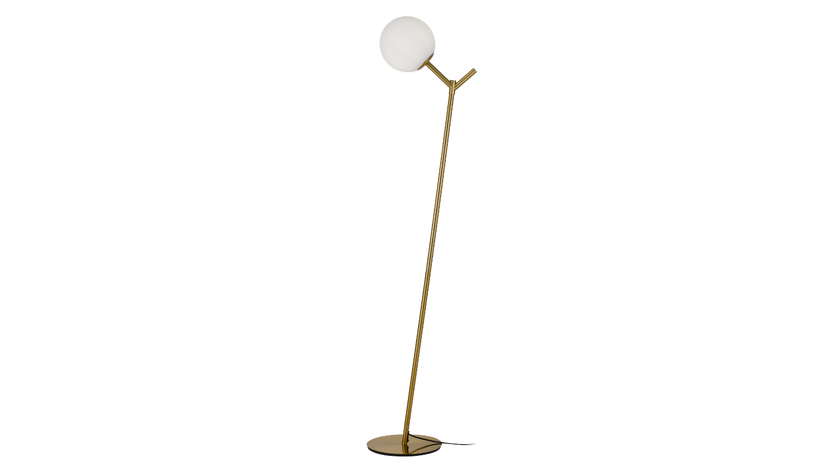 Pretty & Practical Urban Antique Gold Floor Lamp with Opal Matt Shade and Foot Switch