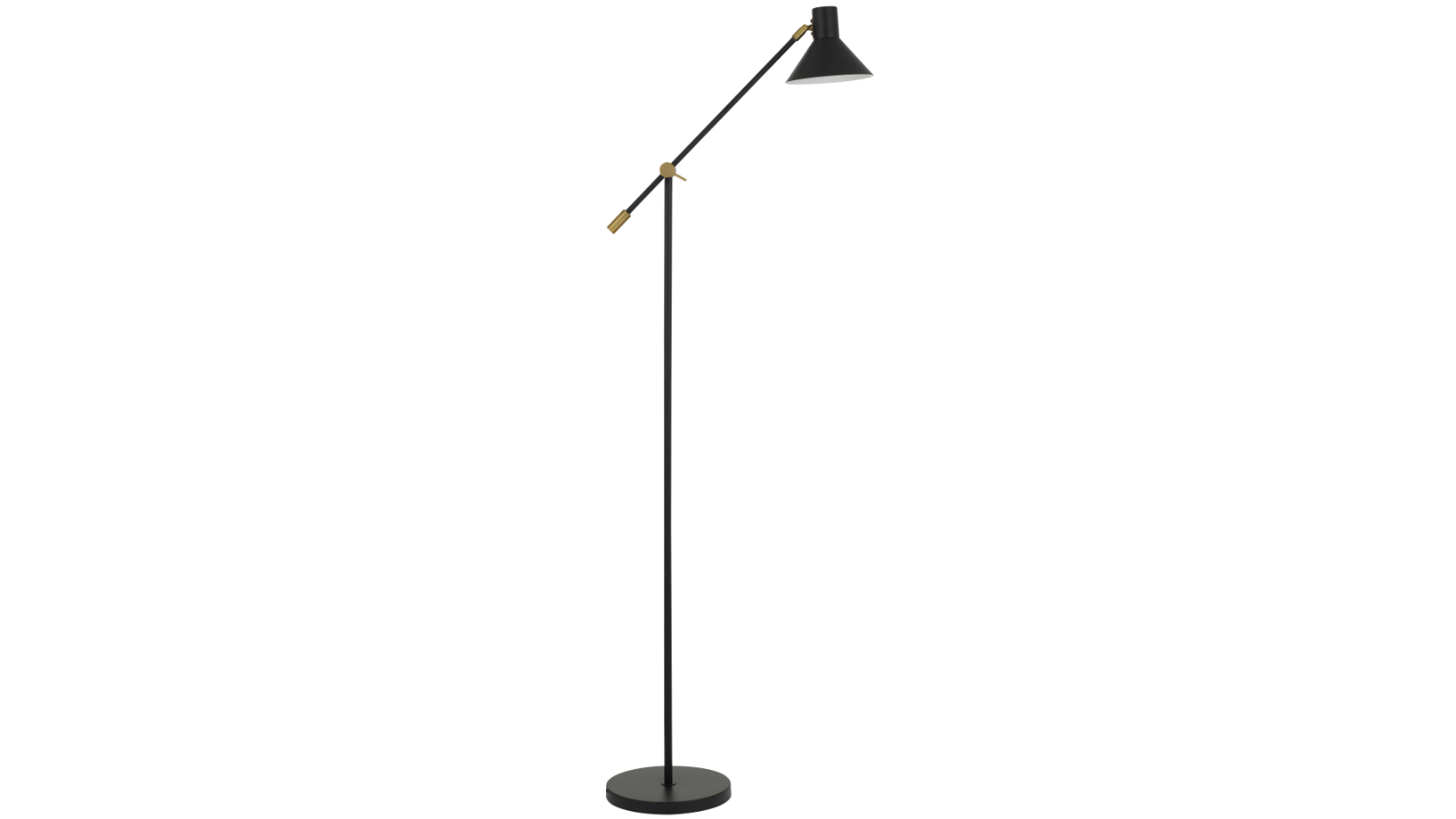 Pretty & Practical Terra Black Satin Floor Lamp with Brass Accents for Modern Homes