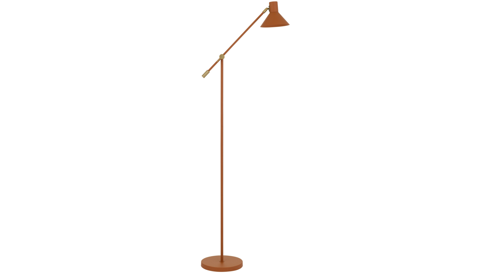 Pretty & Practical Astra Orange Satin Floor Lamp with Brass Trim for Bold Spaces