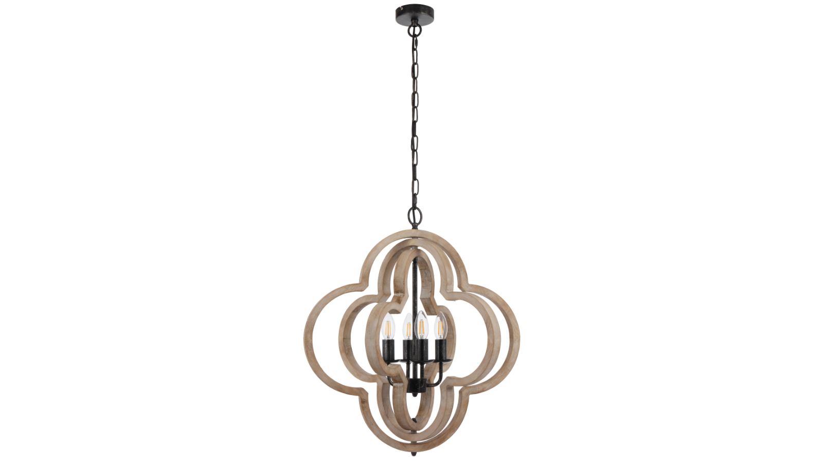 Pretty & Practical Haven Black Meranti Finish 4-Light Pendant Light