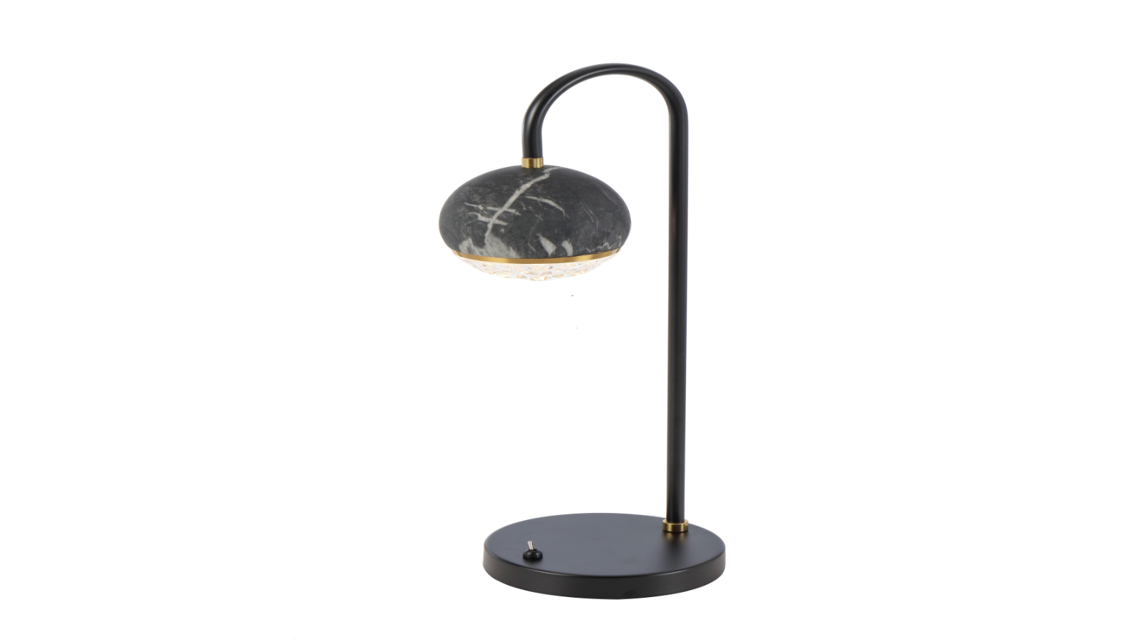 Pretty & Practical Bellawood Table Lamp with Marble Look Base - Matte Black