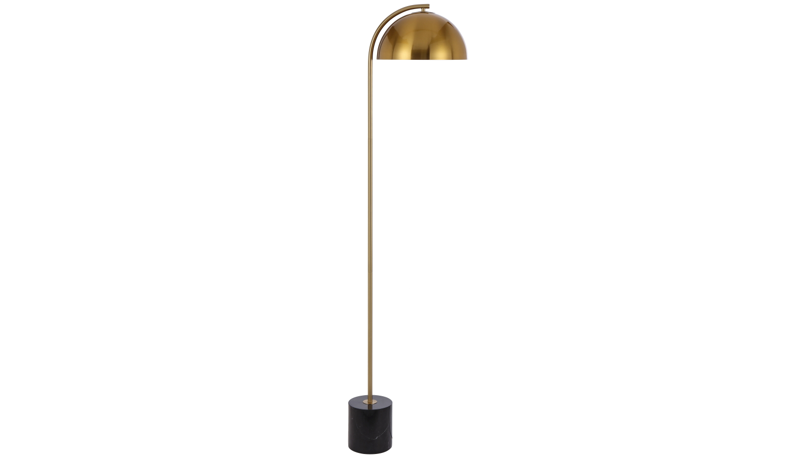 Pretty & Practical Zanoton Black Marble Floor Lamp with Antique Gold Accents and Adjustable Height