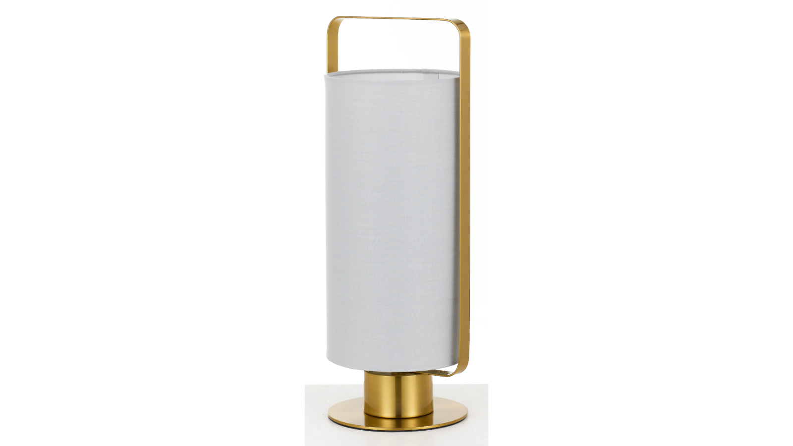 Pretty & Practical Vitaville Table Lamp with Antique Gold Accent - Grey