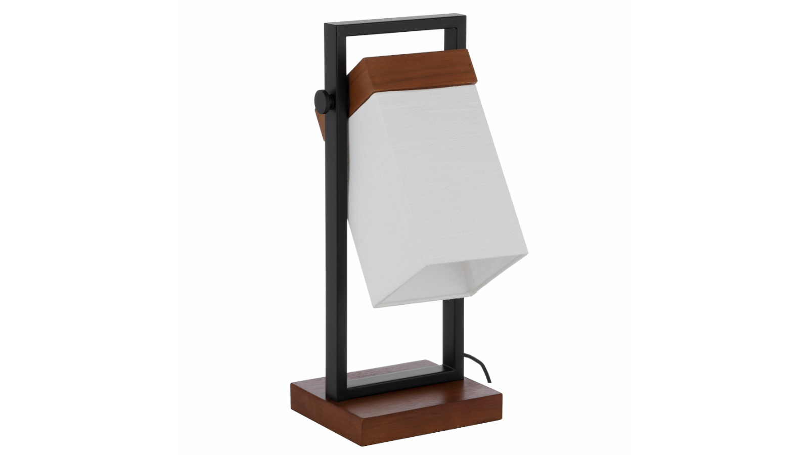 Pretty & Practical Teraline Black and Walnut Table Lamp with Ivory Detail