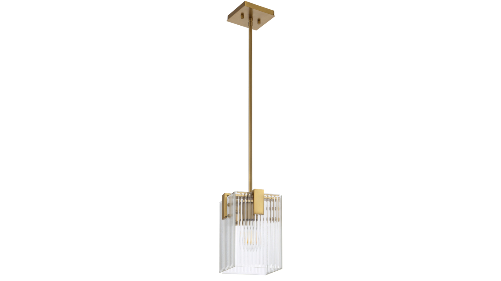 Pretty & Practical Teraform Antique Gold Single Pendant Light with Clear Glass Shade
