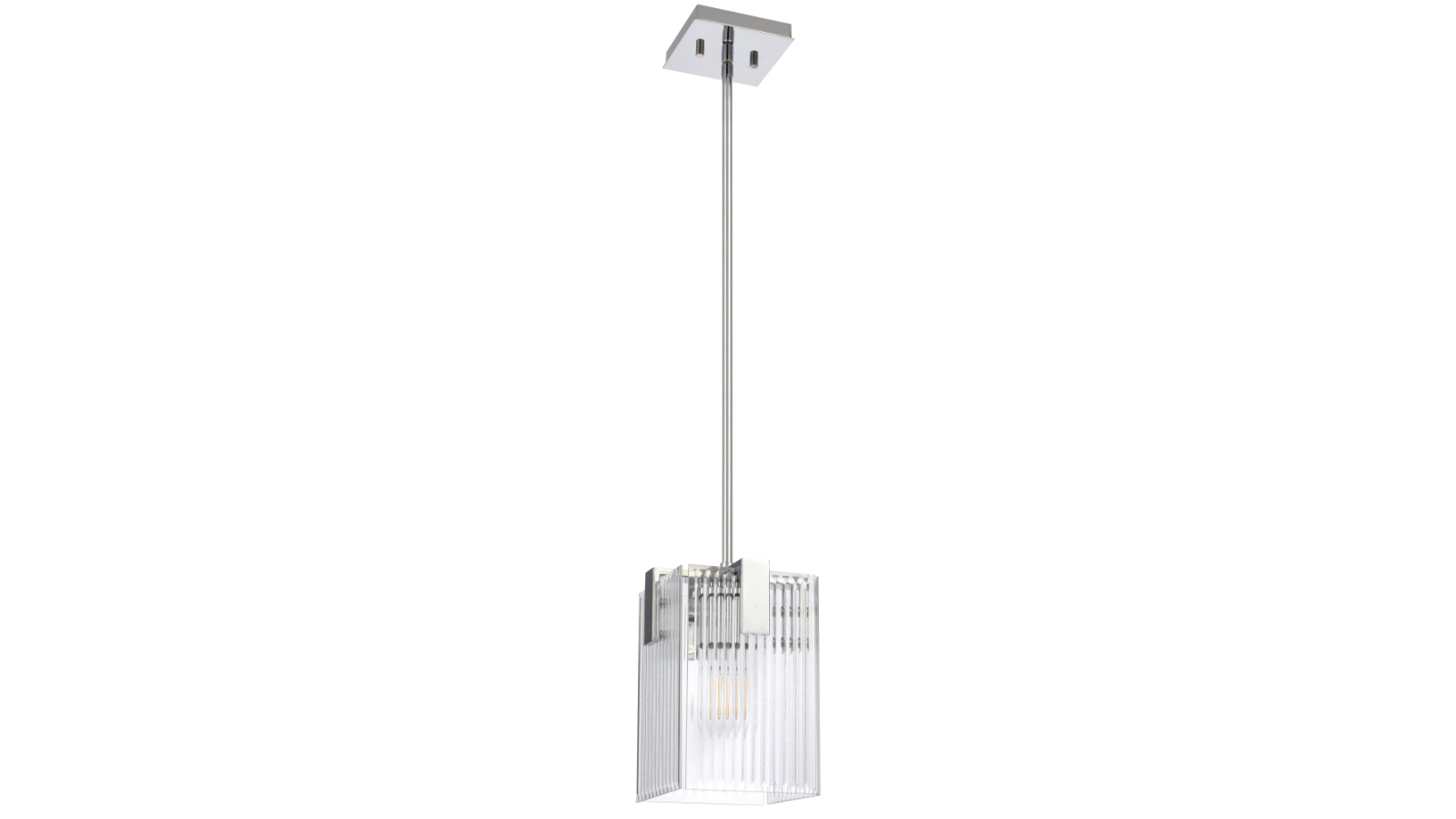 Pretty & Practical Zanomont Chrome Single Pendant Light with Clear Glass Cylinder