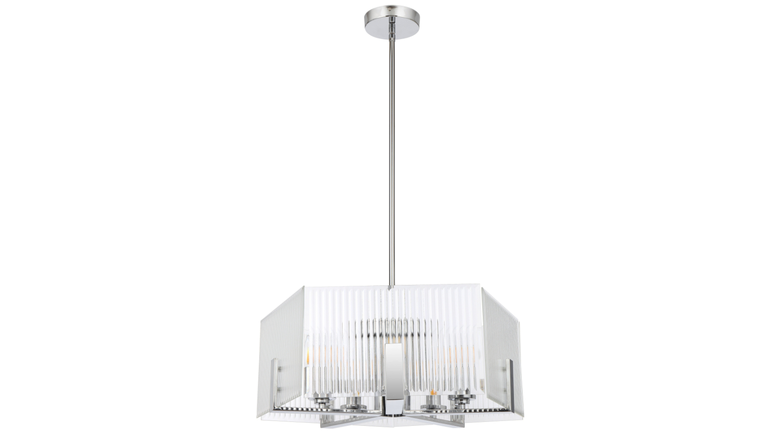 Pretty & Practical Vitalux Chrome 5-Light Pendant with Clear Glass