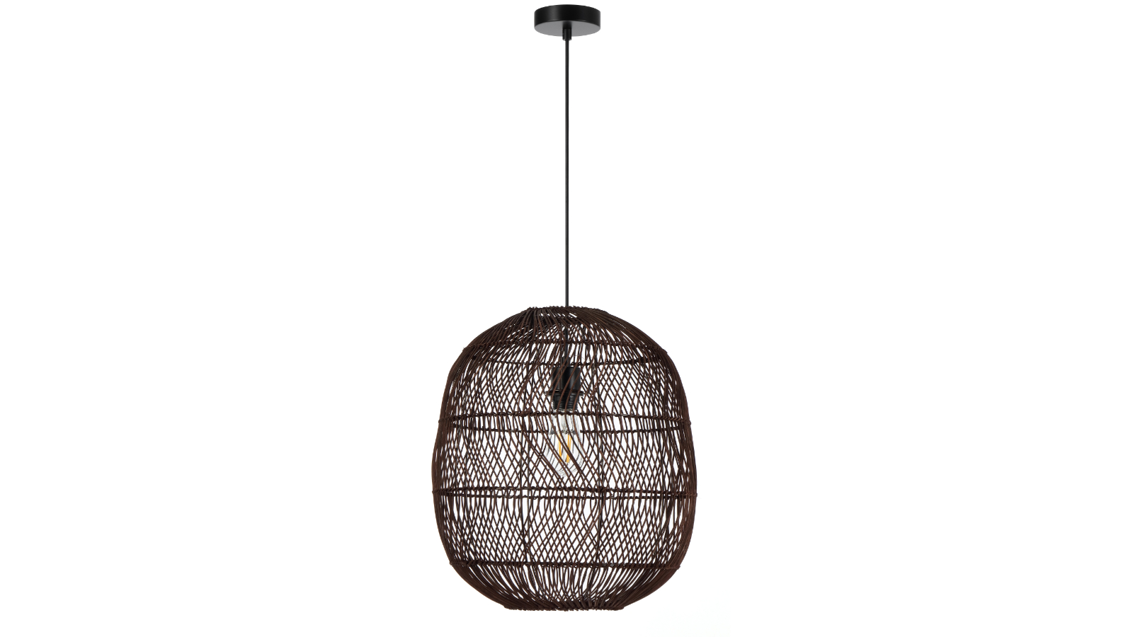 Pretty & Practical Solstone Brown Rattan Pendant Light with Handcrafted Woven Detailing