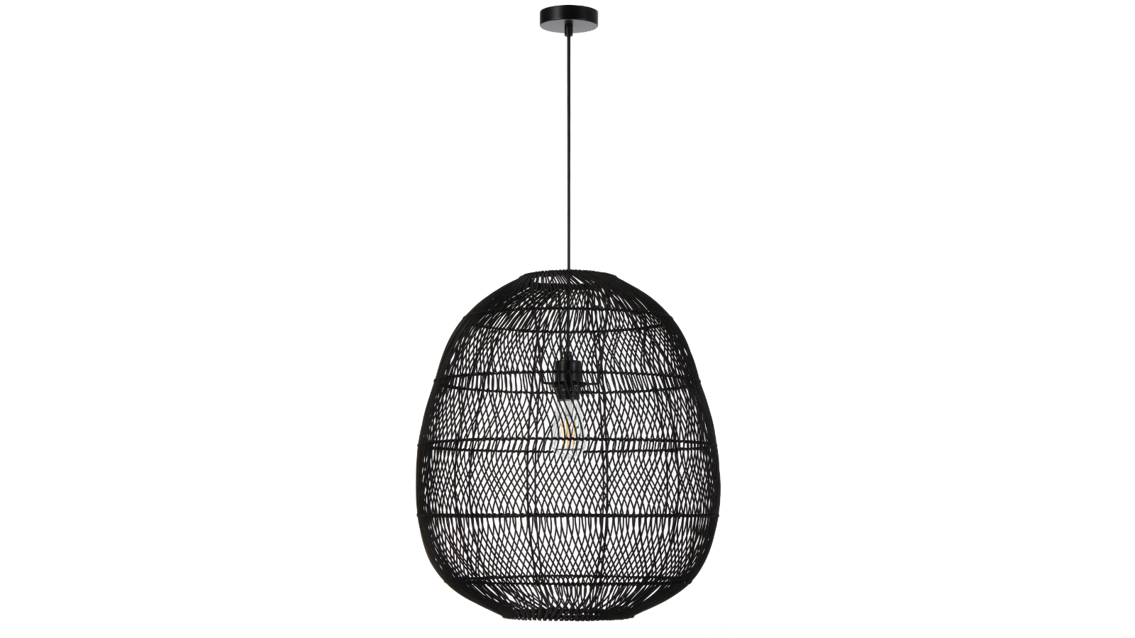 Pretty & Practical Zanowood Black Rattan Pendant Light