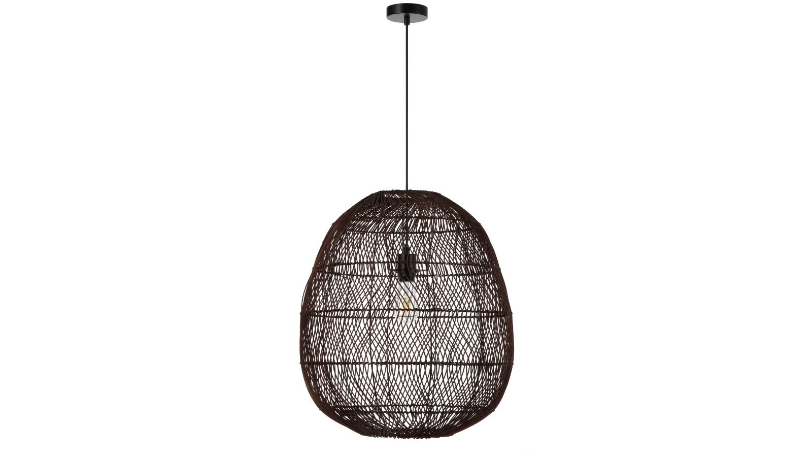 Pretty & Practical Teraline Brown Rattan Pendant Light