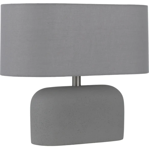 Pretty & Practical Cantoline Concrete Table Lamp with Soft Grey Linen Shade