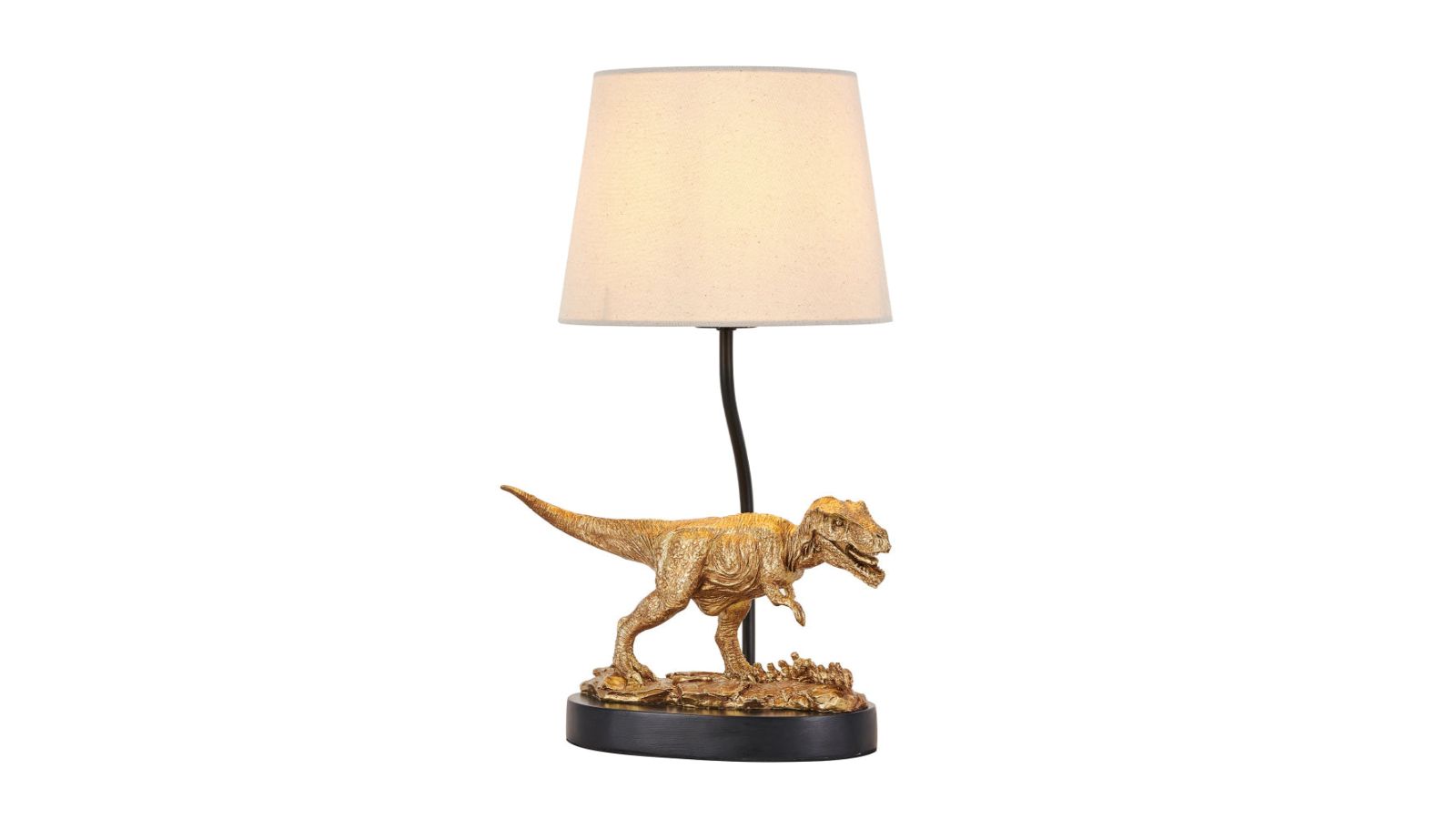 Luminea T-Rex Triumph Shape Fabric Shade Table Light Lamp - Gold