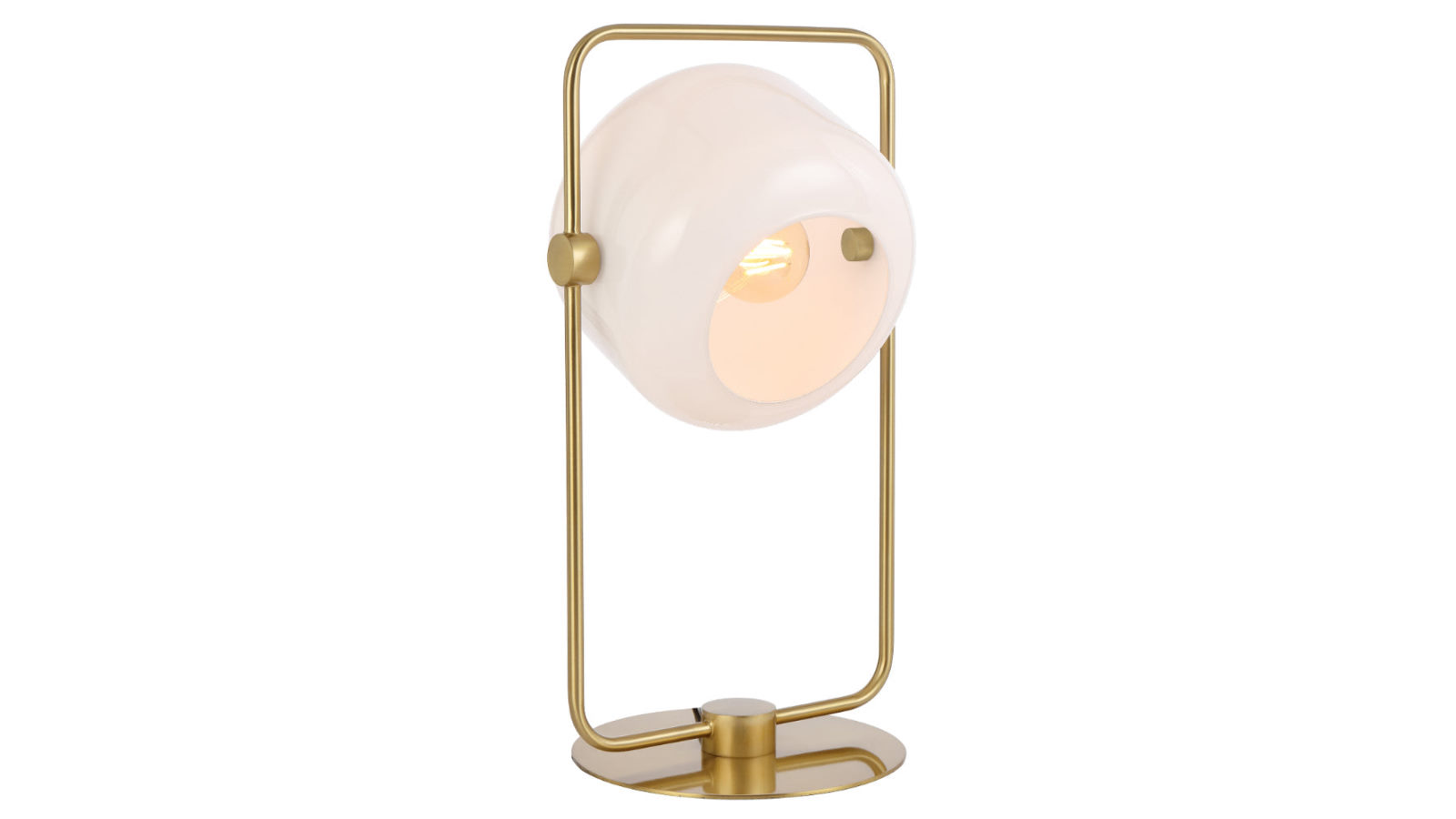 Pretty & Practical Rivaton Antique Gold Table Lamp with Opal Shade